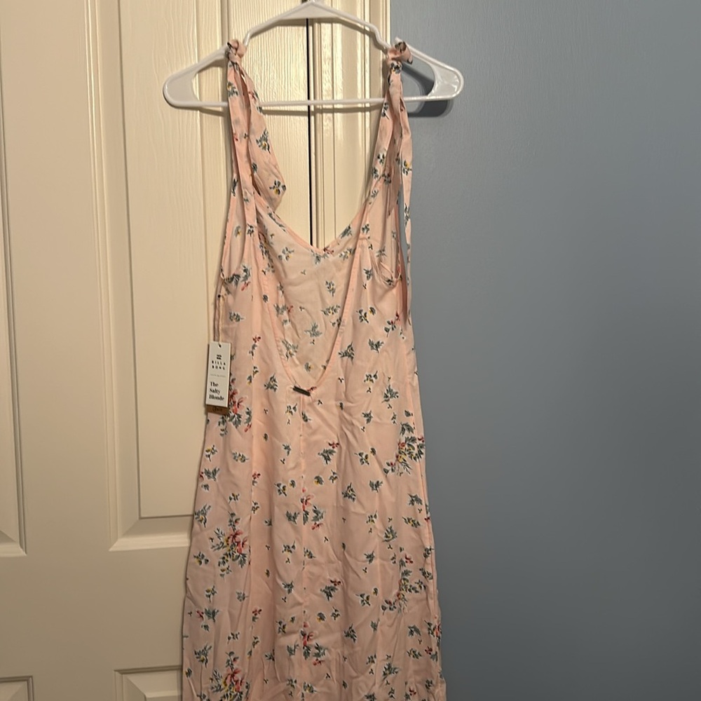 Billabong Pink Floral Maxi Dress with deep V back size XS NWT - Picture 4 of 5